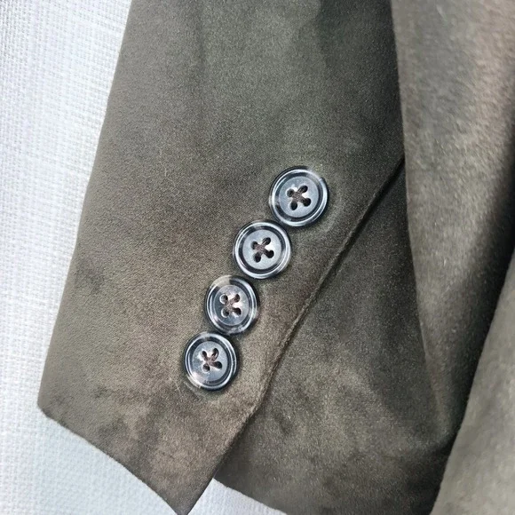 Jos A Bank Green Micropoly Suede Solid Men's Size 42R Sport Coat Blazer Preppy